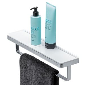 Geesa Frame 918853-02-420 handdoekrek met planchet chroom/ wit