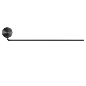 Geesa Opal Brushed Metal Black 917205-09 handdoekrek 1 arm zwart metaal geborsteld
