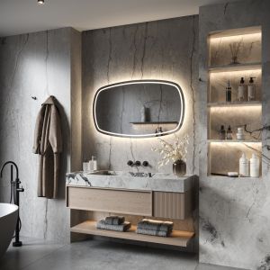 Phantom Mirrors Serie 007 007.120.70 Deens ovale LED spiegel, 120x70 cm met directe en indirecte led rondom