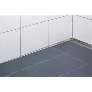 Blanke Aqua Keil Wand 845280B080L afsluitprofiel 980x8x24mm links RVS geborsteld
