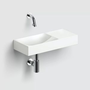 Clou Vale CL0302162R fontein 45x19cm zonder kraangat rechts mat wit keramiek