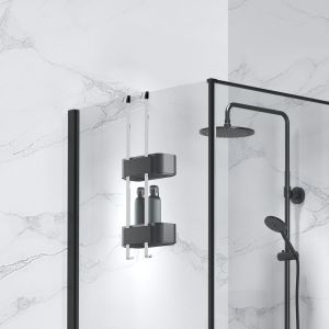 Geesa Frame 918902-02-06 ophangbaar doucherek 25 cm chroom/ zwart