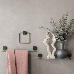 Geesa Topaz Black 917907-06-45-A handdoekrek 45cm zwart