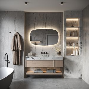 Phantom Mirrors Serie 007 007.140.74 Deens ovale LED spiegel, 140x74 cm met directe en indirecte led rondom