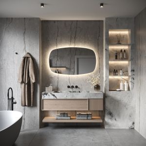 Phantom Mirrors Serie 007 007.160.78 Deens ovale LED spiegel, 160x74 cm met directe en indirecte led rondom