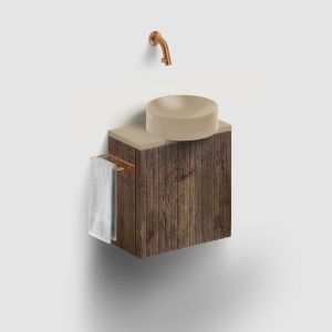 Clou Verti CL07106703664R fonteinonderkast met geribbelde deur, donker eiken, rechts