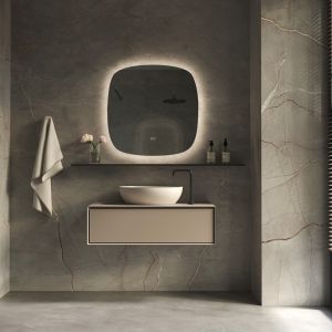 Phantom Mirrors Serie 006 006.100.100 Deens ovale LED spiegel, 100x100 cm met directe en indirecte led rondom