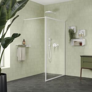 Geesa Frame 918854-02-630 planchet met handdoekrek en douchemand 63 cm chroom/ wit