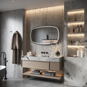 Phantom Mirrors Serie 007 007.140.74 Deens ovale LED spiegel, 140x74 cm met directe en indirecte led rondom