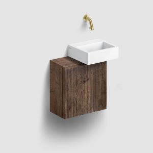 Clou Verti CL07106703664L fonteinonderkast met geribbelde deur, donker eiken, links