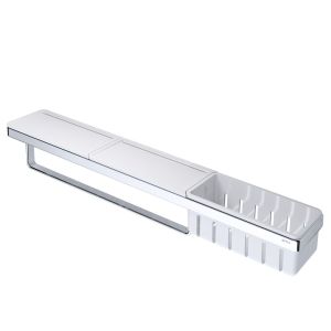 Geesa Frame 918854-02-630 planchet met handdoekrek en douchemand 63 cm chroom/ wit