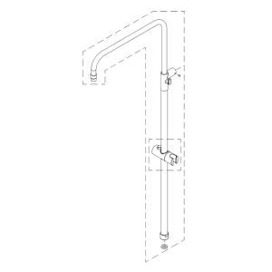 HSK Shower & Co! E98595-5-41 douchestang met buis voor douchekop, glijstuk en aansluiting voor RS Softcube 2.0 showerset chroom