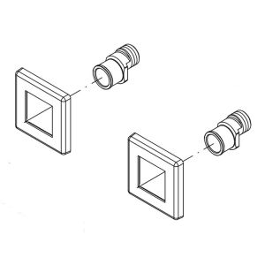 HSK Shower & Co! E98559-3-41 set S-koppelingen met rozetten chroom