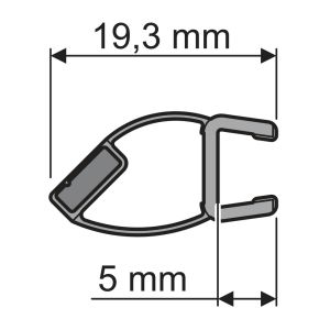 Huppe universeel 070064 magneetlijst voor deurvleugel rechts, 202,5cm / 6mm