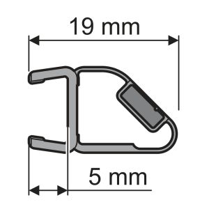 Huppe universeel 070066 magneetlijst voor deurvleugel links, 202,5cm / 8mm