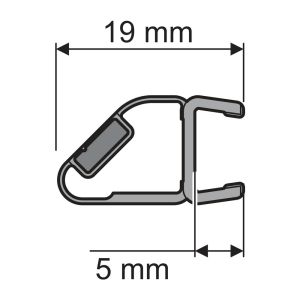 Huppe universeel 070067 magneetlijst voor deurvleugel rechts, 202,5cm / 8mm