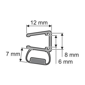 Huppe universeel 070069 magneetlijst zijdelings, 202,5cm / 6 en 8mm