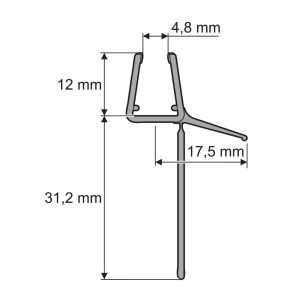 Huppe universeel 070089 afvoerprofiel recht 100cm / 6 en 8mm