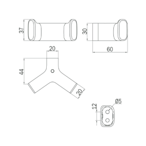 Inda Claire A7120BCR dubbele kledinghaak chroom
