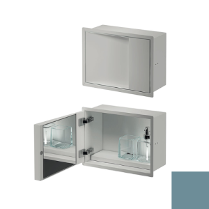 Inda MY Secret A80750AQ inbouwnis met bekerhouder, zeepdispenser en spiegel 350x260mm mat acquamarina