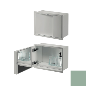 Inda MY Secret A80750GD inbouwnis met bekerhouder, zeepdispenser en spiegel 350x260mm mat giada