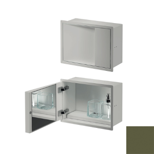 Inda MY Secret A80750VF inbouwnis met bekerhouder, zeepdispenser en spiegel 350x260mm mat verde felce