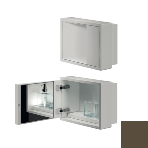 Inda MY Secret A80760BN inbouwnis met bekerhouder, zeepdispenser en spiegel 350x260mm mat bruno