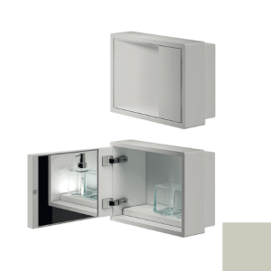 Inda MY Secret A80760CE inbouwnis met bekerhouder, zeepdispenser en spiegel 350x260mm mat cemento