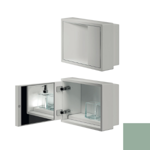 Inda MY Secret A80760GD inbouwnis met bekerhouder, zeepdispenser en spiegel 350x260mm mat giada