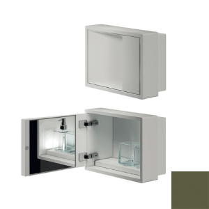 Inda MY Secret A80760VF inbouwnis met bekerhouder, zeepdispenser en spiegel 350x260mm mat verde felce