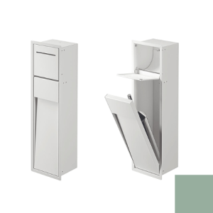 Inda MY Secret A8085AGD inbouwnis met toiletrolhouder en toiletborstelgarnituur 190x660mm mat giada