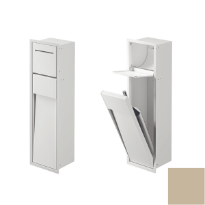 Inda MY Secret A8085ATL inbouwnis met toiletrolhouder en toiletborstelgarnituur 190x660mm mat terra di luna