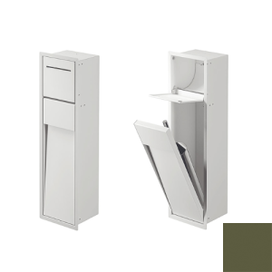 Inda MY Secret A8085AVF inbouwnis met toiletrolhouder en toiletborstelgarnituur 190x660mm mat verde felce