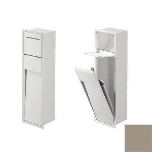 Inda MY Secret A8085AVS inbouwnis met toiletrolhouder en toiletborstelgarnituur 190x660mm mat visone