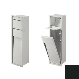 Inda MY Secret A8085BNE inbouwnis met toiletrolhouder en hygiënische douche190x660mm mat zwart