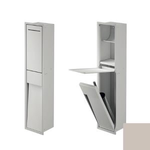 Inda MY Secret A8085CAX inbouwnis met toiletrolhouder en toiletborstelgarnituur 190x860mm mat avorio