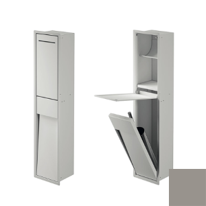 Inda MY Secret A8085CPT inbouwnis met toiletrolhouder en toiletborstelgarnituur 190x860mm mat platino