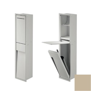 Inda MY Secret A8085CTL inbouwnis met toiletrolhouder en toiletborstelgarnituur 190x860mm mat terra di luna