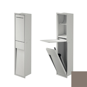 Inda MY Secret A8085CVN inbouwnis met toiletrolhouder en toiletborstelgarnituur 190x860mm mat avana
