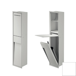 Inda MY Secret A8085CWM inbouwnis met toiletrolhouder en toiletborstelgarnituur 190x860mm mat wit