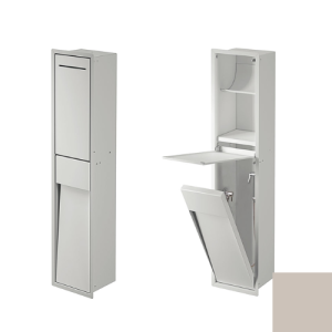 Inda MY Secret A8085DAX inbouwnis met toiletrolhouder en hygiënische douche 190x860mm mat avorio