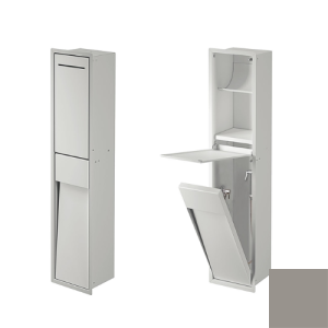 Inda MY Secret A8085DPT inbouwnis met toiletrolhouder en hygiënische douche 190x860mm mat platino