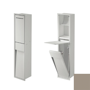 Inda MY Secret A8085DVS inbouwnis met toiletrolhouder en hygiënische douche 190x860mm mat visone
