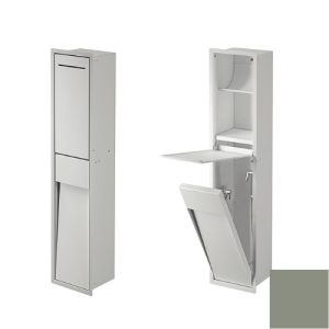 Inda MY Secret A8085DVV inbouwnis met toiletrolhouder en hygiënische douche 190x860mm mat verde salvia
