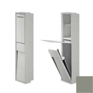 Inda MY Secret A8086CVV inbouwnis met toiletrolhouder en toiletborstelgarnituur 190x860mm mat verde salvia