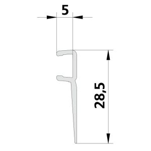 Kermi 2535893 glasafdichting deurdeel verticaal rechts 200cm