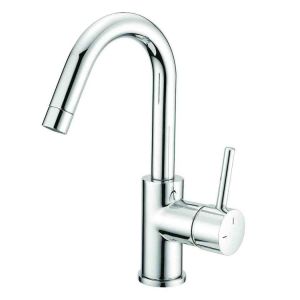 Lanesto Kiruna 253717 wastafelkraan hoog met gladde body titanium (OUTLET)