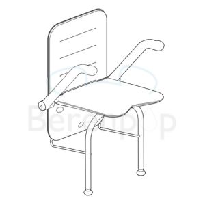 Etac Relax 81703050 douchezitting met armsteunen, steunpoten en rugleuning wit