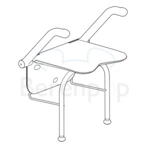 Etac Relax 81708030 douchezitting met armsteunen en steunpoten Volcano grijs