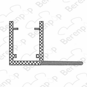 Riho 565160001 afwaterstrip, Radius 55, links, 6mm